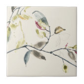 Waterverf Leaf Branch Tegeltje (Voorkant)