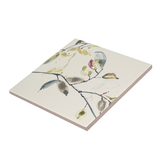 Waterverf Leaf Branch Tegeltje (Zijkant)