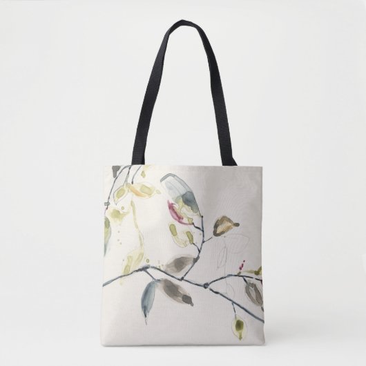 Waterverf Leaf Branch Tote Bag (Voorkant)