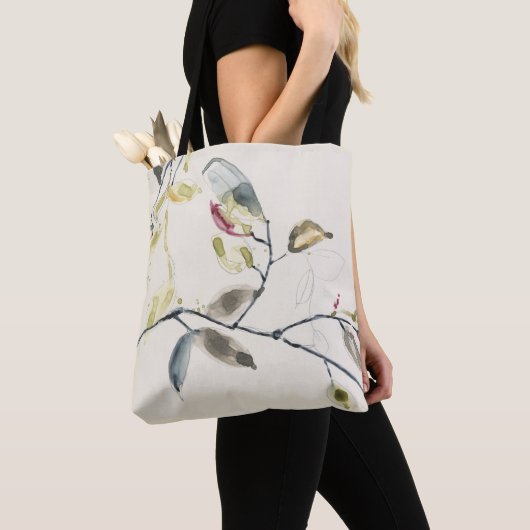 Waterverf Leaf Branch Tote Bag (Dichtbij)