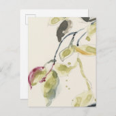 Waterverf Leaf Branch Triptych Briefkaart (Voorkant / Achterkant)