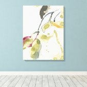 Waterverf Leaf Branch Triptych Canvas Afdruk (Insitu (Houten vloer))