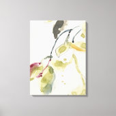 Waterverf Leaf Branch Triptych Canvas Afdruk (Voorkant)