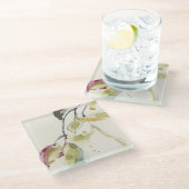 Waterverf Leaf Branch Triptych Glazen Onderzetter (Schuin)