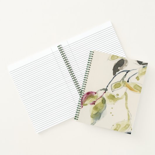 Waterverf Leaf Branch Triptych Notitieboek (Binnen)