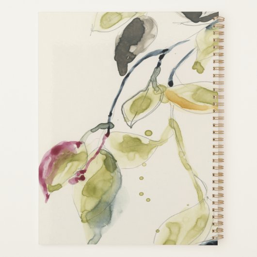 Waterverf Leaf Branch Triptych Planner (Achterkant)