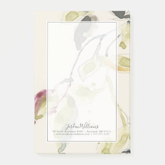 Waterverf Leaf Branch Triptych Post-it® Notes (Voorkant)