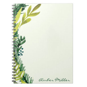 Waterverf Leaf Floral-laptop Notitieboek