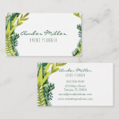 Waterverf Leaf Floral Visitekaartje (Voorkant / Achterkant)