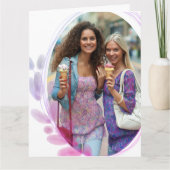 Waterverf Leaf Framed Foto voor elke keer Kaart (Voorkant)