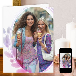 Waterverf Leaf Framed Foto voor elke keer Kaart