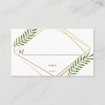 Waterverf Leaf Gold Lijst Geometric Chic Wedding