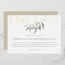 Waterverf leaf gold shimmer bruiloft folie invitat