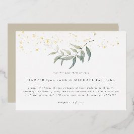 Waterverf leaf gold shimmer bruiloft folie invitat folie uitnodiging