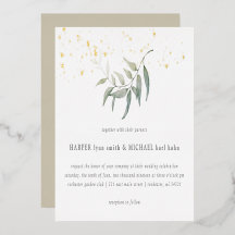 Waterverf leaf gold shimmer bruiloft folie invitat