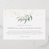 Waterverf leaf gold shimmer bruiloft folie invitat uitnodiging (Voorkant)