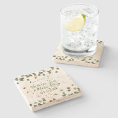 Waterverf Leaf Greenery Autumn Fall Wedding Stenen Onderzetter (Zijkant)