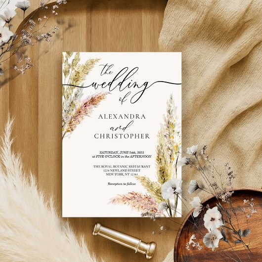 Waterverf Leaf handtekening kalligrafie bruiloft Kaart