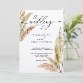 Waterverf Leaf handtekening kalligrafie bruiloft Kaart (Staand voorkant)