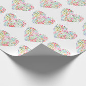 Waterverf Leaf Heart op White Cadeaupapier (Hoek)