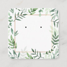 Waterverf Leaf Motief Oorbel Kaart