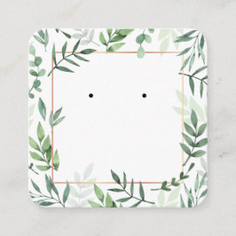 Waterverf Leaf Motief Oorbel Kaart Contactkaartje