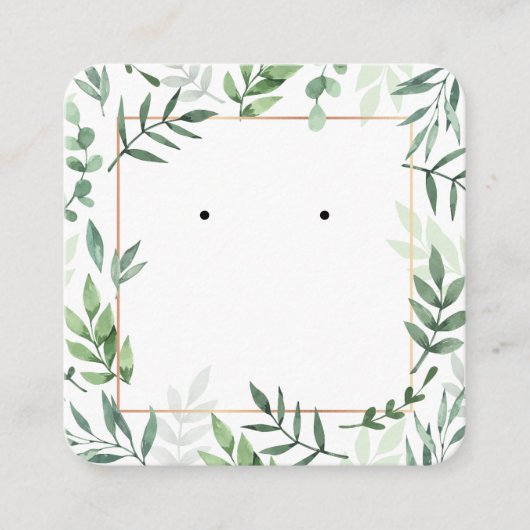 Waterverf Leaf Motief Oorbel Kaart Contactkaartje (Voorkant)