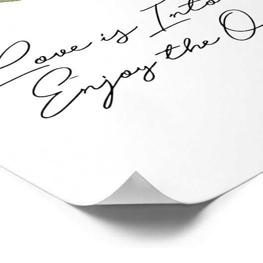 Waterverf Leaf Open Bar Sign Poster (Hoek)