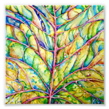 Waterverf Leaf Photo Print