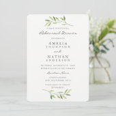 Waterverf Leaf Rehearsal Dinner Invitation Kaart (Staand voorkant)