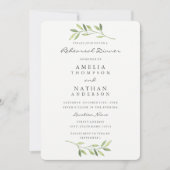 Waterverf Leaf Rehearsal Dinner Invitation Kaart (Voorkant)