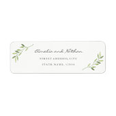 Waterverf Leaf retour adreslabel Etiket (Voorkant)