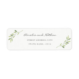 Waterverf Leaf retour adreslabel Etiket