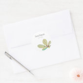 Waterverf Leaf Ronde Sticker (Envelop)