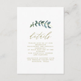Waterverf Leaf Wedding Details Kaart