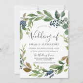 Waterverf Leaf Wreath Modern Fall Wedding Kaart (Voorkant)