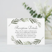 Waterverf leaf Wreath Wedding Reception details Informatiekaartje (Staand voorkant)
