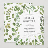 Waterverf Leafy Border Lijst Vrijgezellenfeest Kaart (Voorkant / Achterkant)