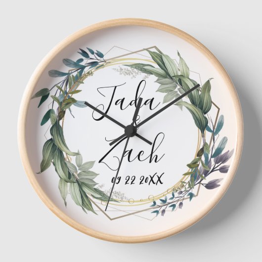 Waterverf Leafy Botanische krans bruiloft (Voorkant)