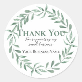 Waterverf Leafy Eucalyptus Wreater Hartelijk dank Ronde Sticker