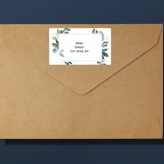 Waterverf Leafy green botanical Etiket