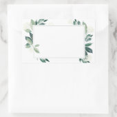 Waterverf Leafy green botanical Rechthoekige Sticker (Tas)