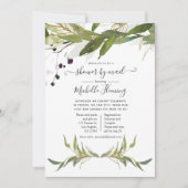Waterverf Leafy Greenery Baby shower per post Kaart (Voorkant)
