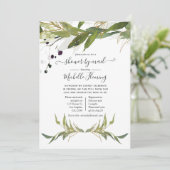 Waterverf Leafy Greenery Baby shower per post Kaart (Staand voorkant)