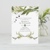 Waterverf Leafy Greenery Bridesmaids Luncheon Kaart (Staand voorkant)