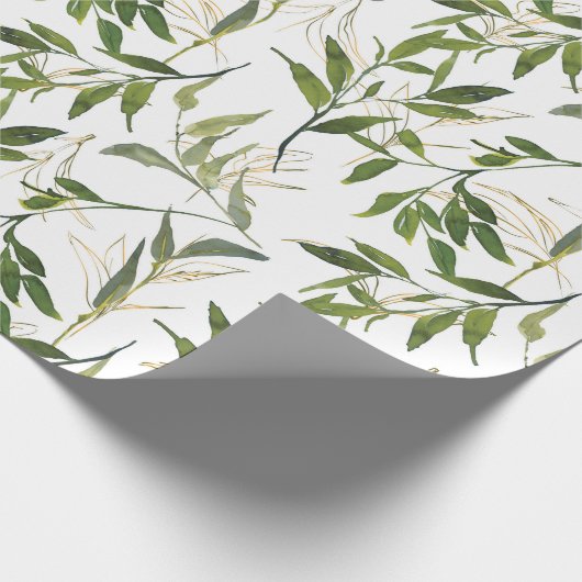 Waterverf Leafy Greenery Cadeaupapier (Hoek)