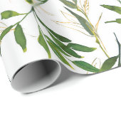 Waterverf Leafy Greenery Cadeaupapier (Rol Hoek)