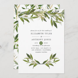 Waterverf Leafy Greenery Wedding Kaart