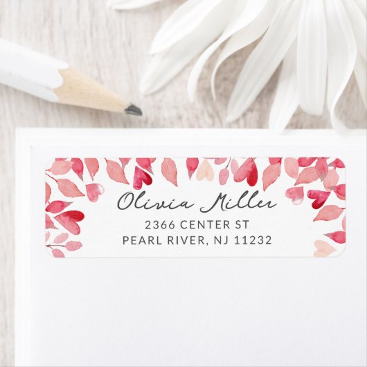 Waterverf Leafy Heart Vrijgezellenfeest Etiket (Insitu)