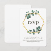 Waterverf Leafy Response RSVP Wedding Site Kaart (Voorkant / Achterkant)